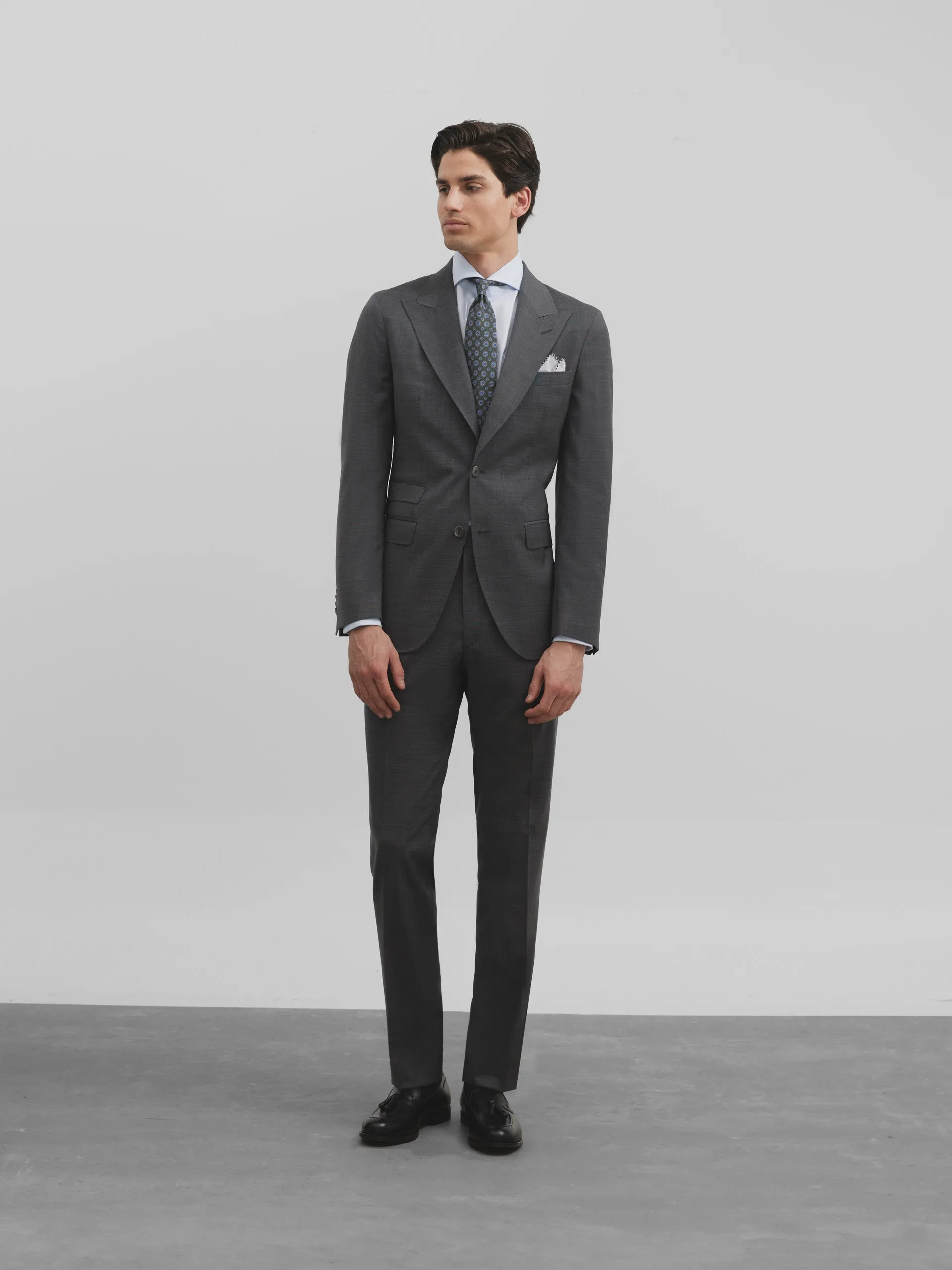 Americana traje fil a fil gris