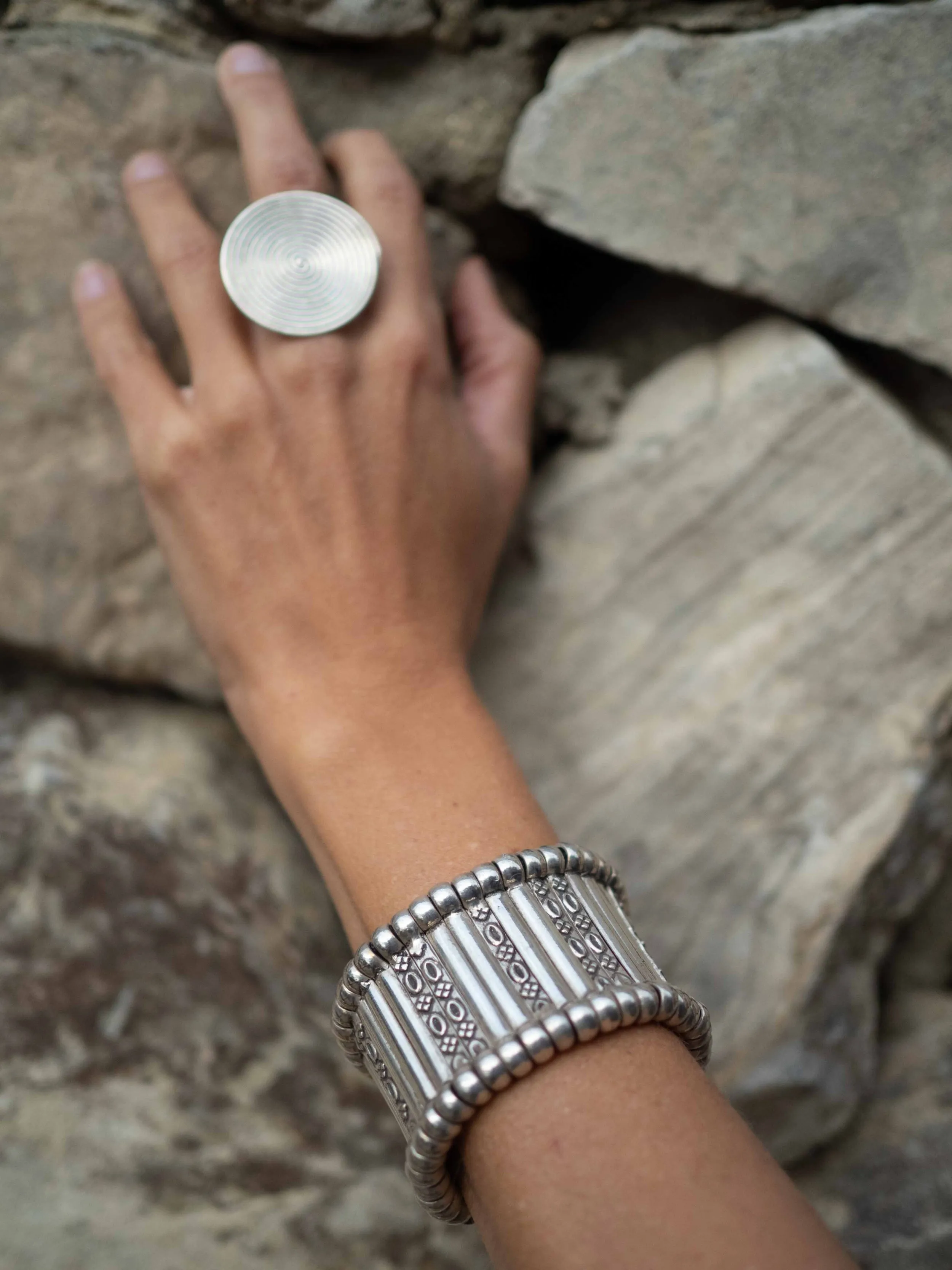 Anillo Espiral grande de Plata Talla 12