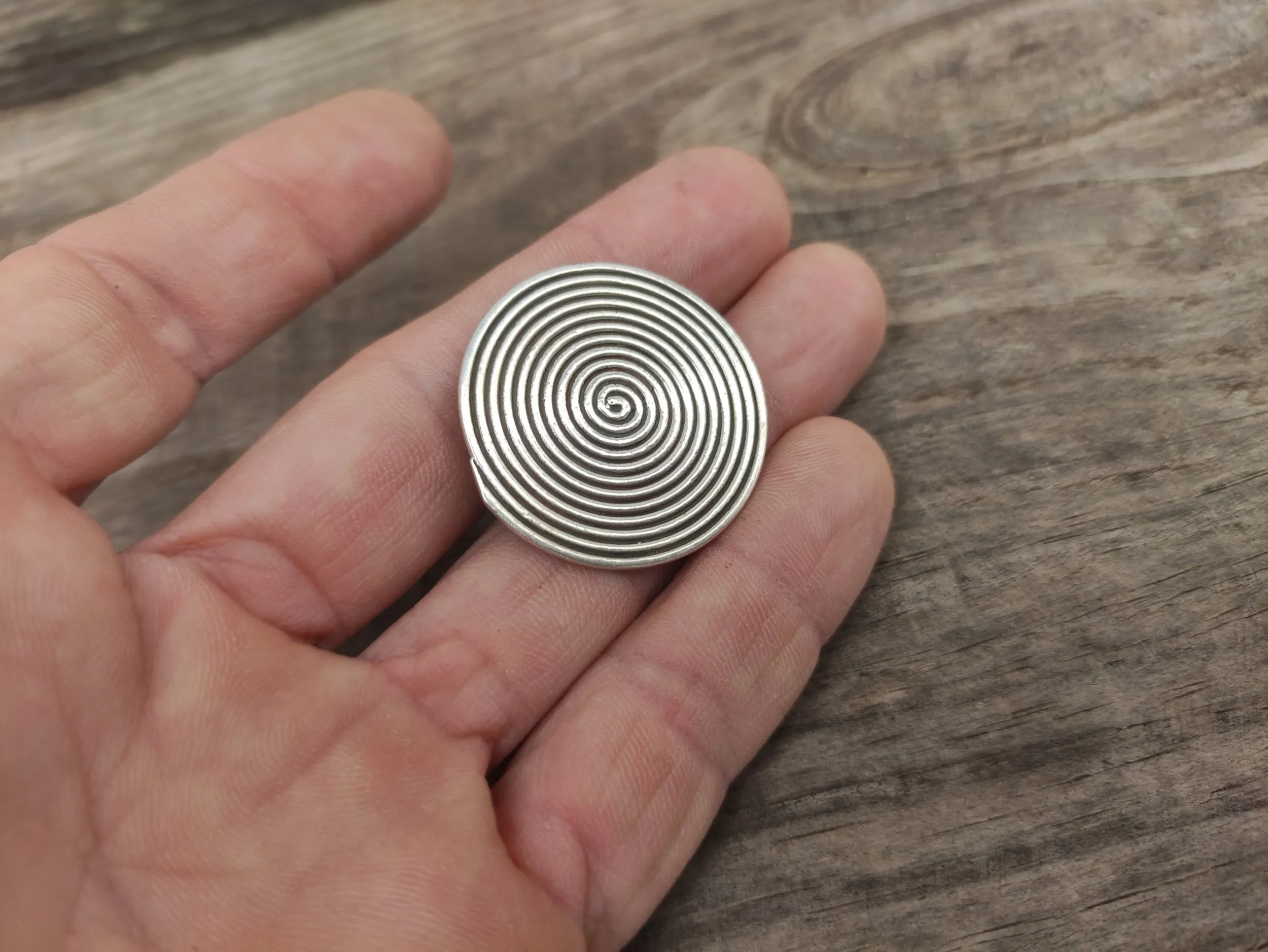 Anillo Espiral grande de Plata Talla 12