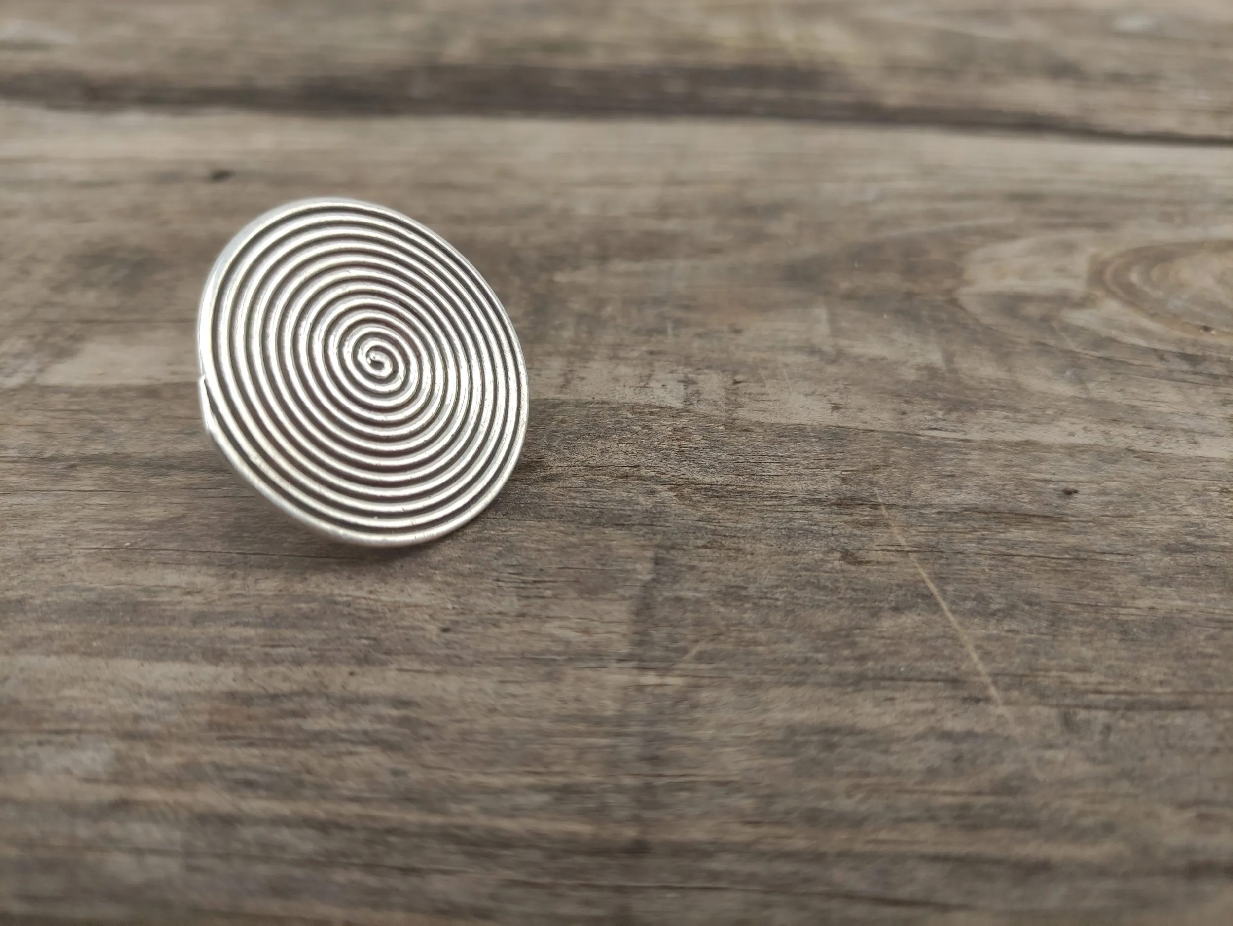 Anillo Espiral grande de Plata Talla 12