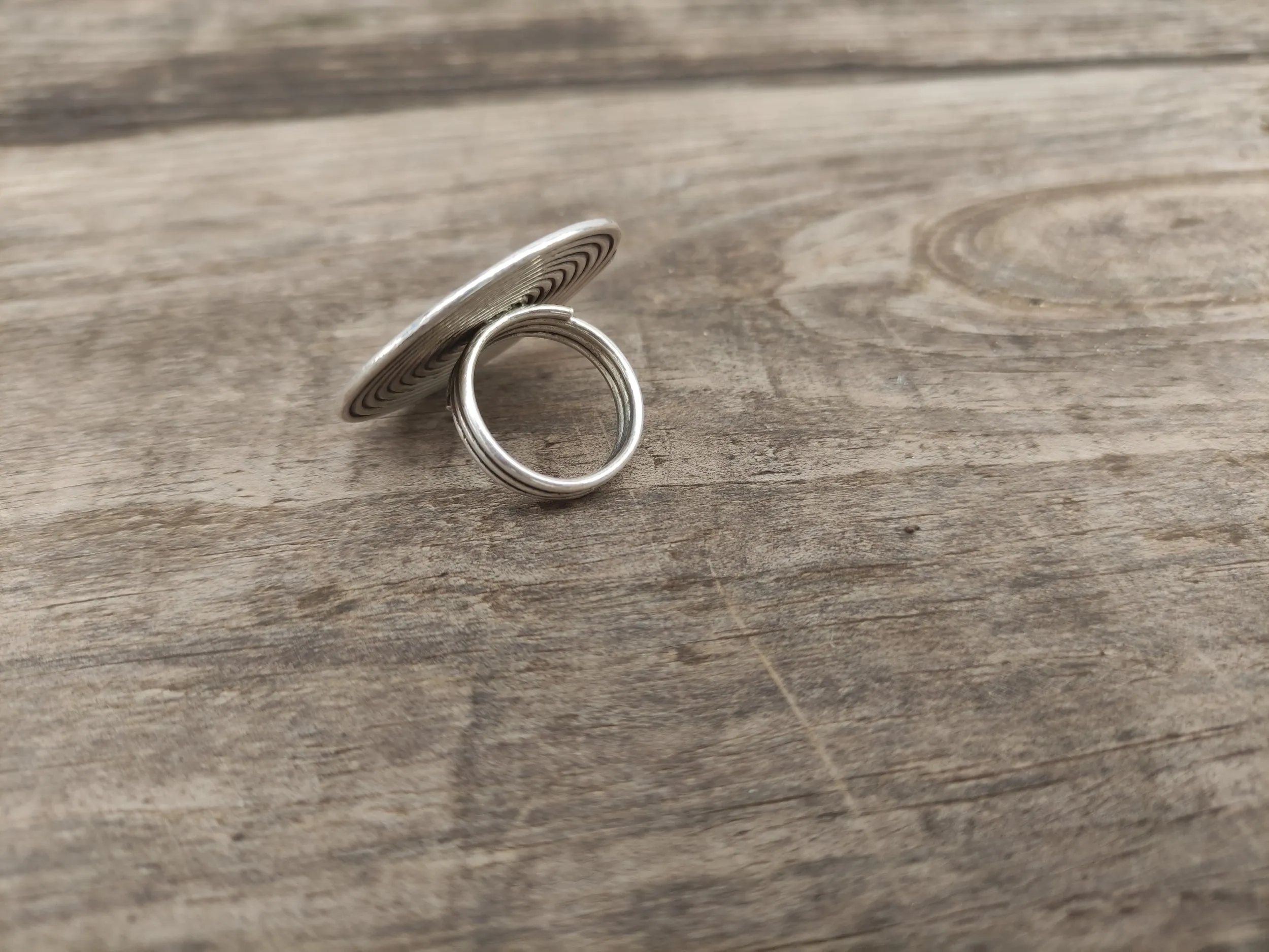 Anillo Espiral grande de Plata Talla 12