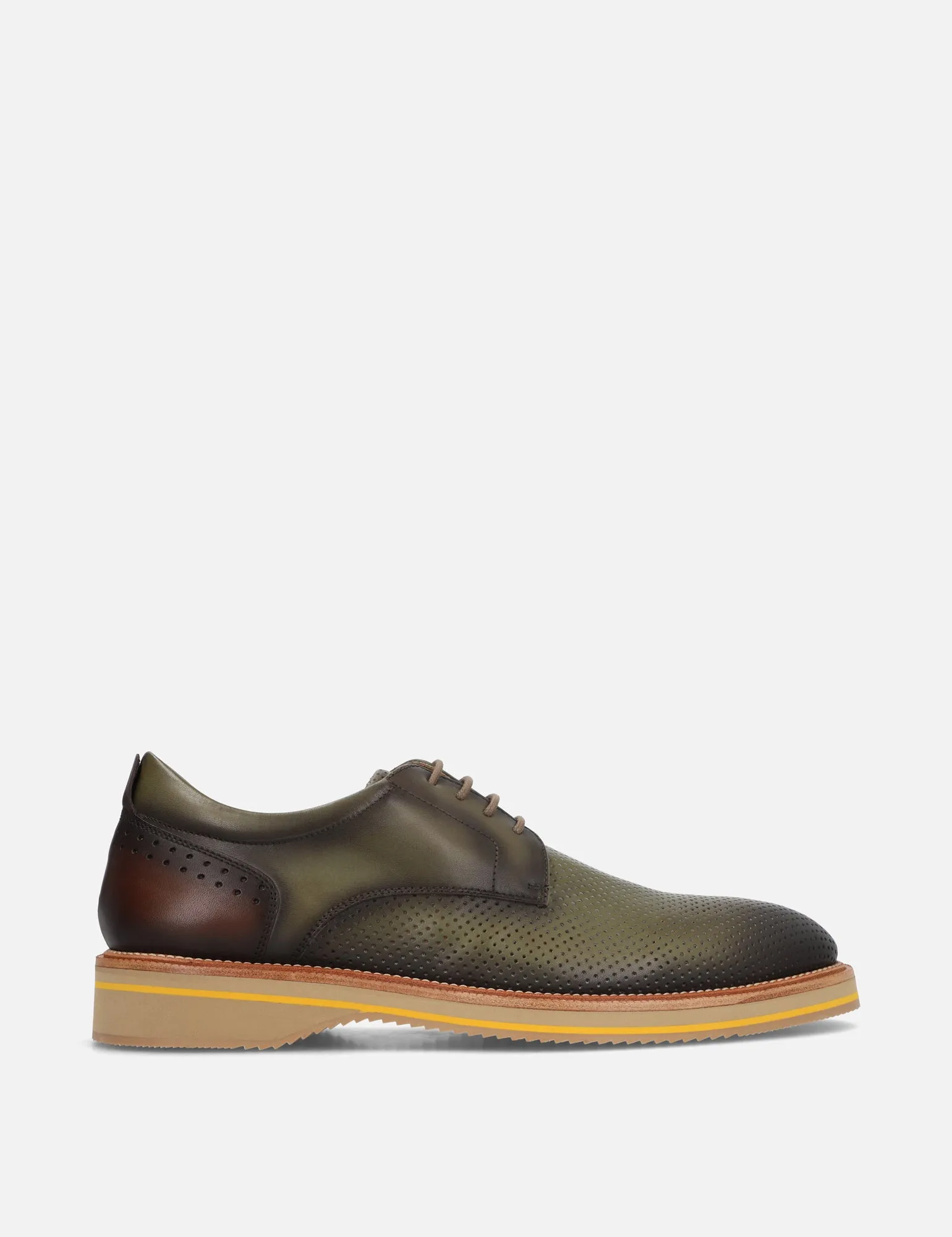 Blucher en piel picado luigi color verde
