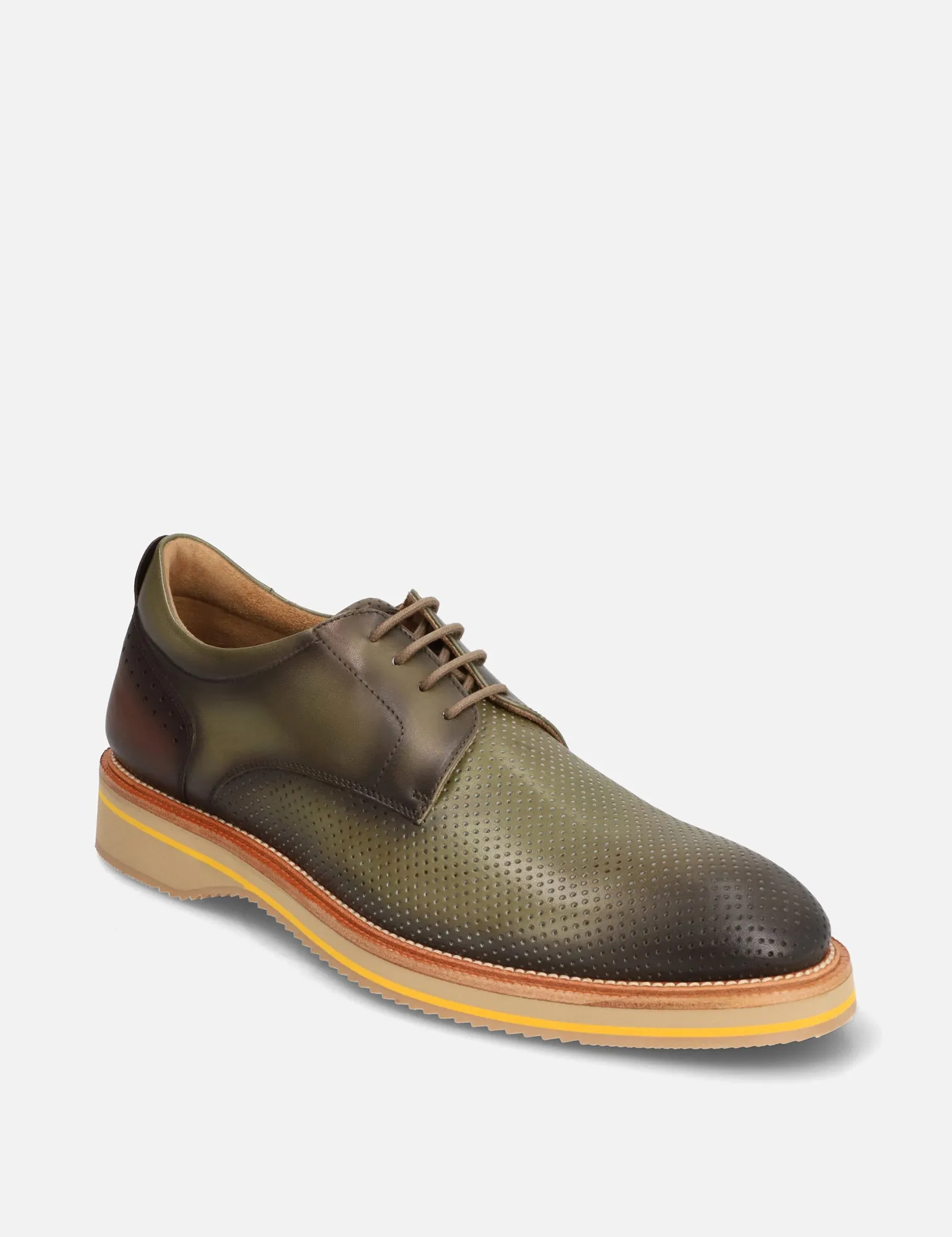 Blucher en piel picado luigi color verde