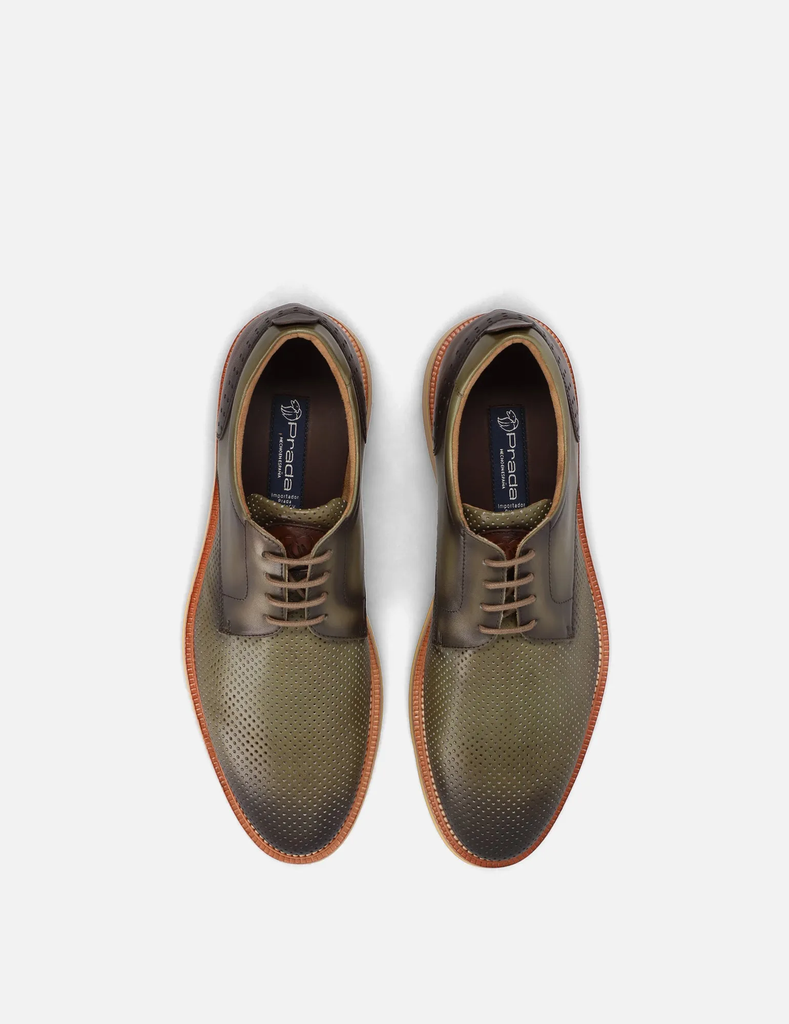Blucher en piel picado luigi color verde
