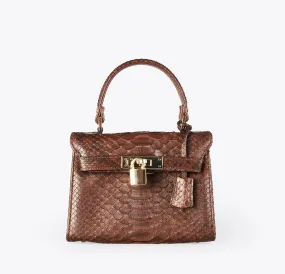 Bolso de Mano 001 Python Marrón