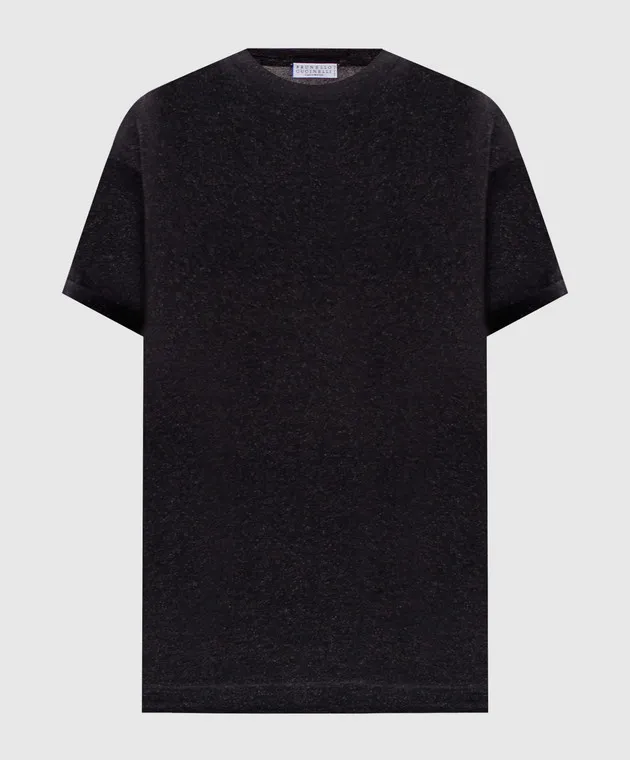 Brunello Cucinelli Black top with cashmere and silk with lurex