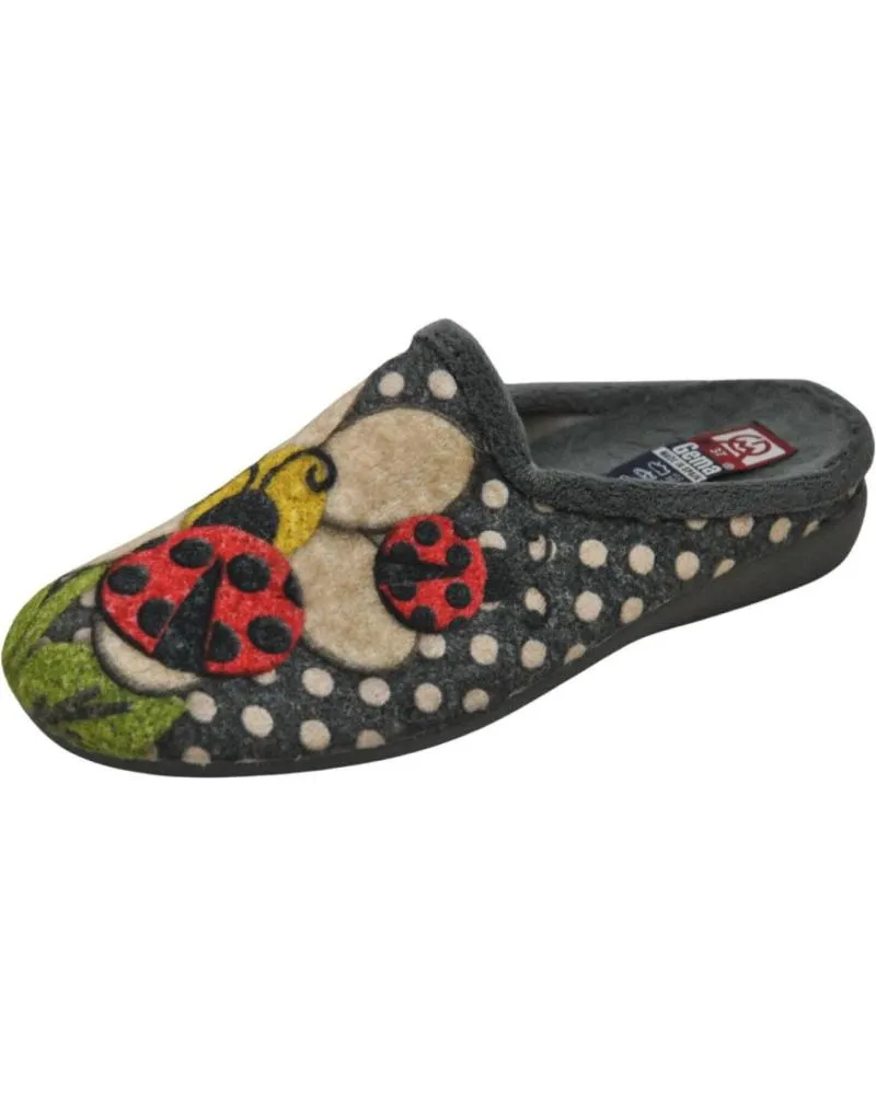 CALZADO DE CASA DE MUJER GEMA COMFORT GEMA CONFORT  ZAPATILLA PARA EL HOGAR TALLAS GRANDES PL GRIS