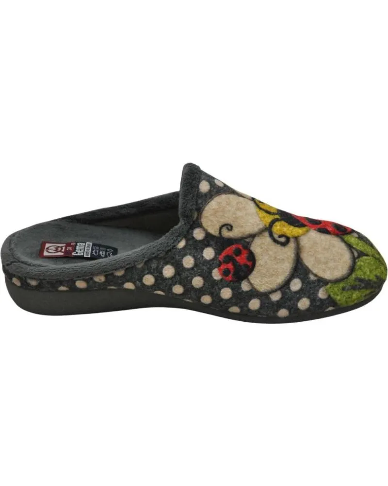 CALZADO DE CASA DE MUJER GEMA COMFORT GEMA CONFORT  ZAPATILLA PARA EL HOGAR TALLAS GRANDES PL GRIS