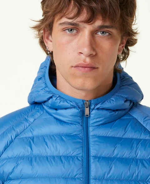 CHAQUETA CON CAPUCHA JOTT DE PLUMAS PATO HOMBRE NICO  BASIC PF23MDOW01 729  DENIM AZUL  JUSTOVERTHETOP AZUL CLARO