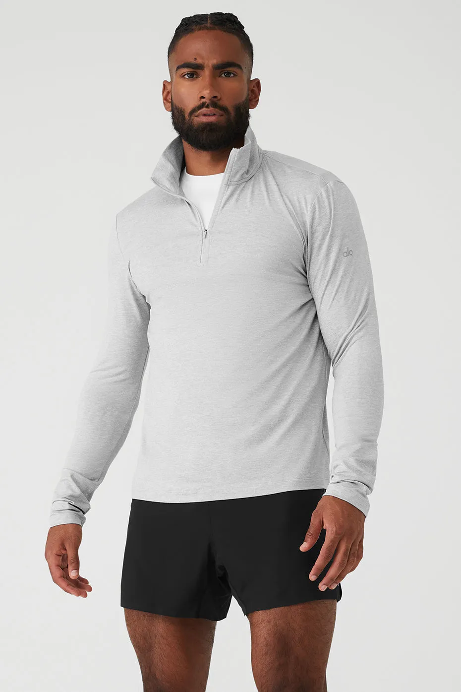 CONQUER 1/4 ZIP REFORM LONG SLEEVE  ATHLETIC HEATHER GREY