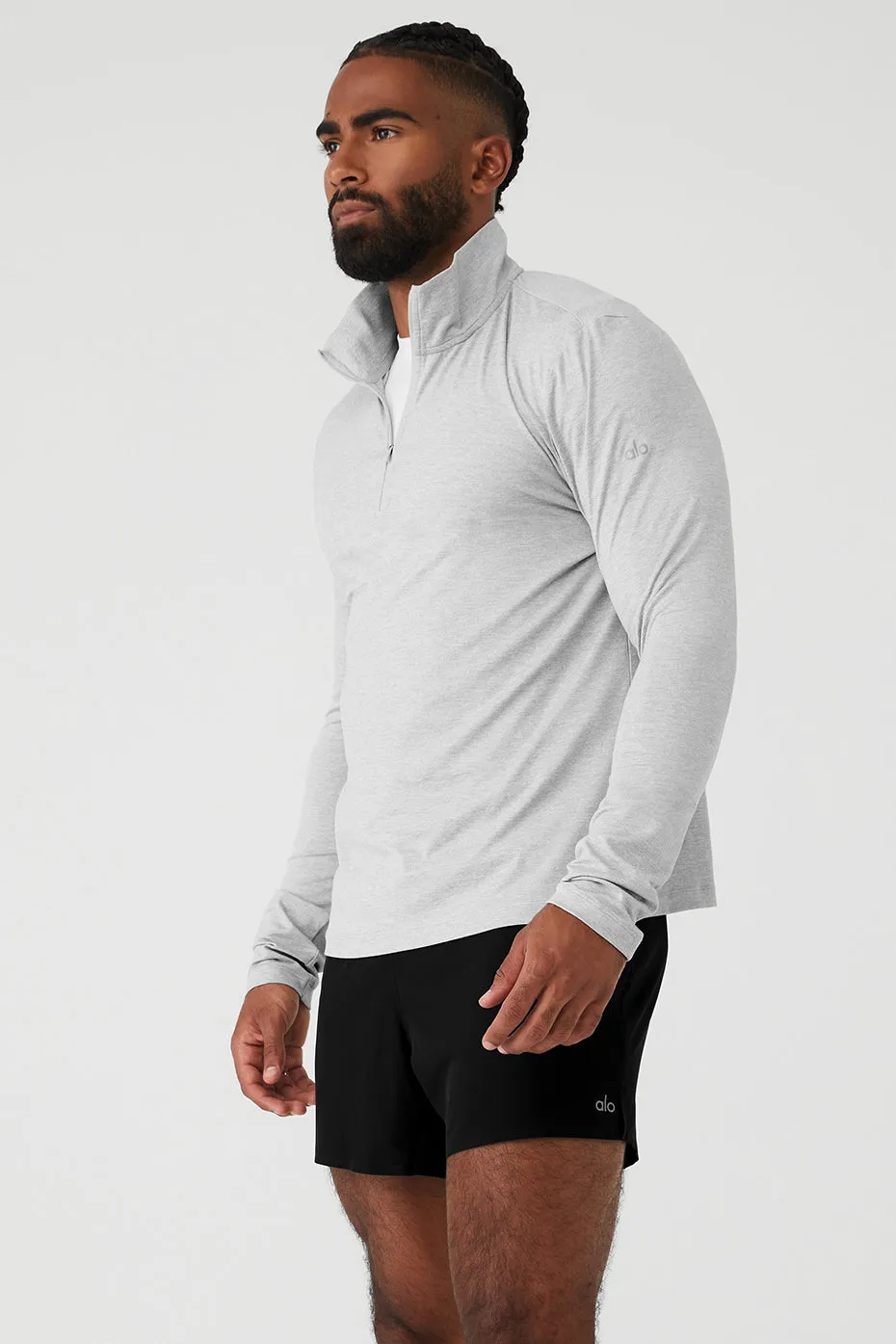 CONQUER 1/4 ZIP REFORM LONG SLEEVE  ATHLETIC HEATHER GREY