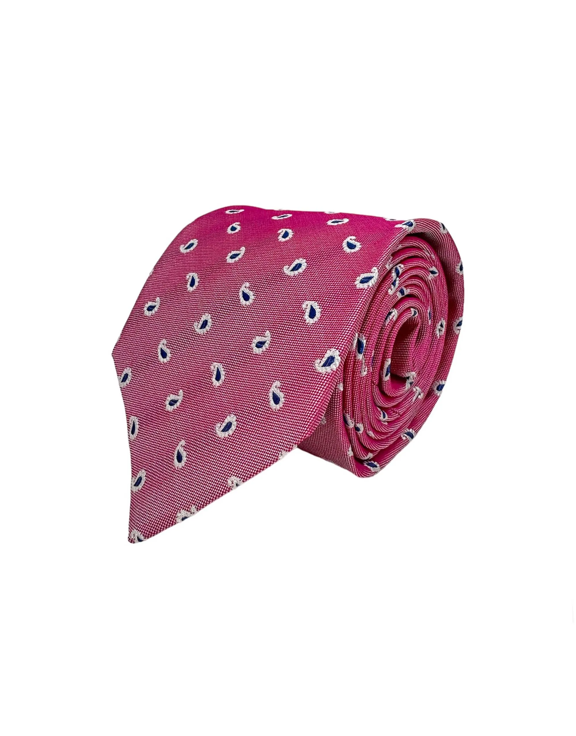 Corbata Tejida Jacquard Fresa