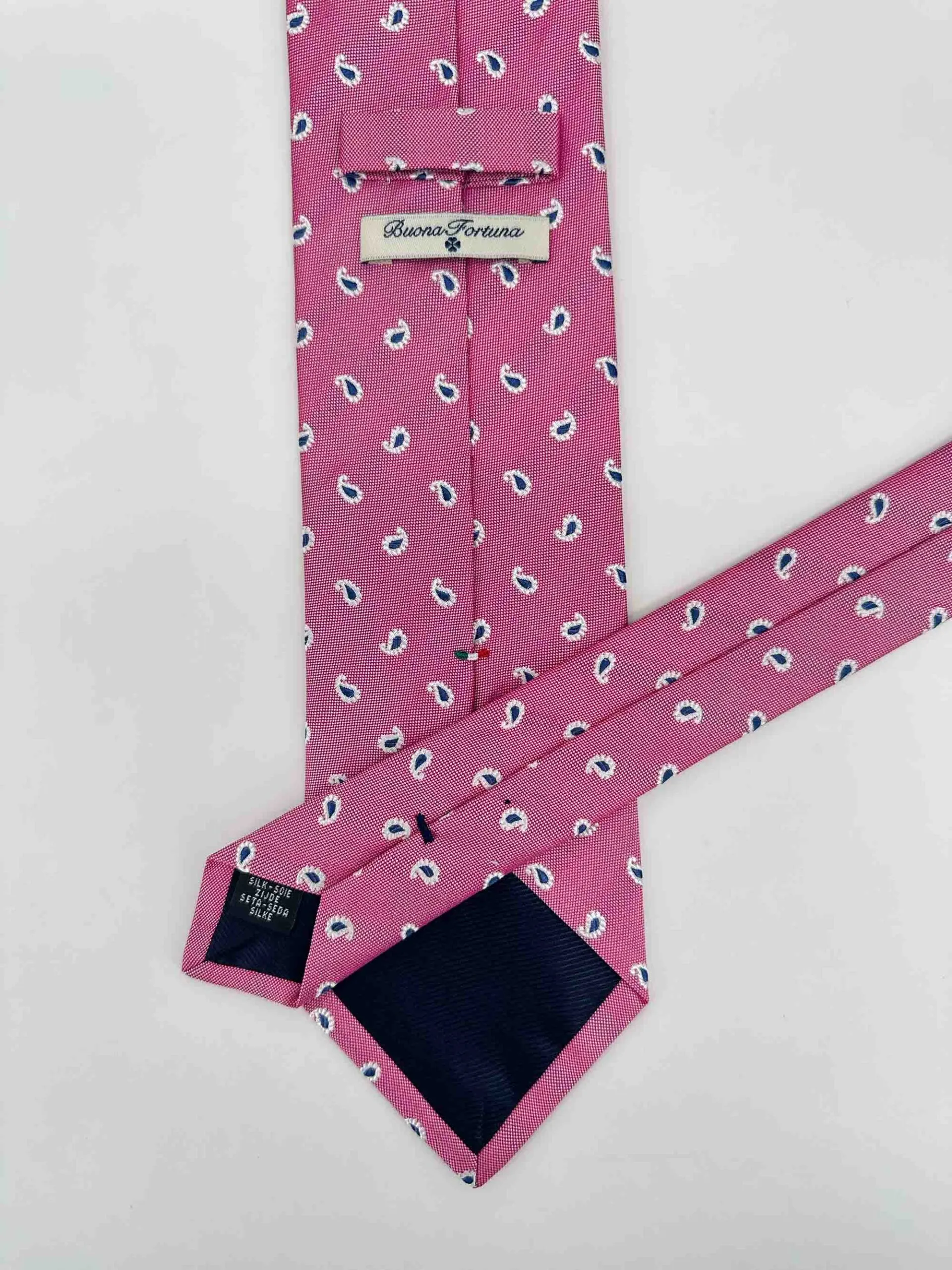 Corbata Tejida Jacquard Fresa