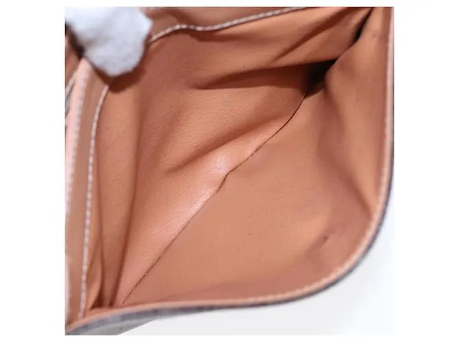 Céline Bolso de hombro de lona Macadam CELINE, cuero PVC, dorado, marrón, auténtico 86835 Castaño 
