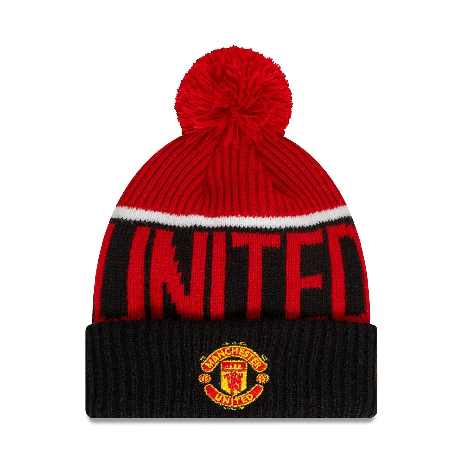 Gorra de gorro de punto con puño rojo del Manchester United FC