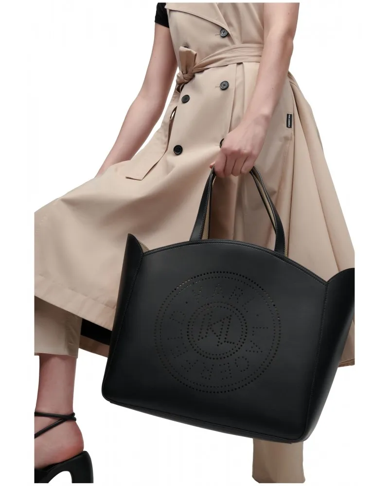 KARL LAGERFELD  BOLSO TOTE GRANDE CON LOGO PERFORADO K/ CIRCLE