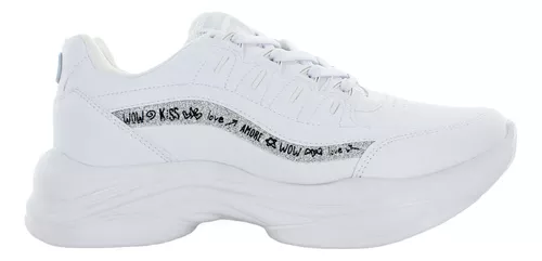 Miss Pink Tenis Tipo Fila Agujeta Ecopiel Neon Mujer 81605