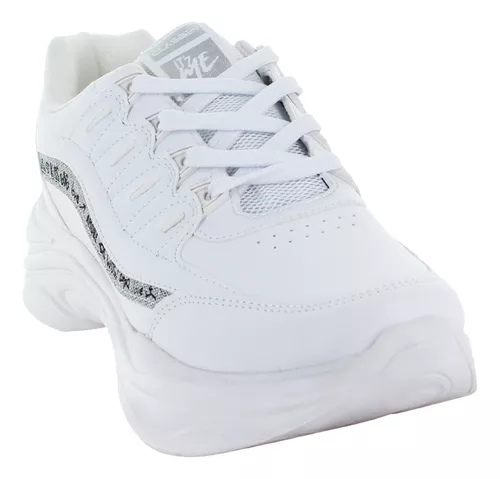 Miss Pink Tenis Tipo Fila Agujeta Ecopiel Neon Mujer 81605