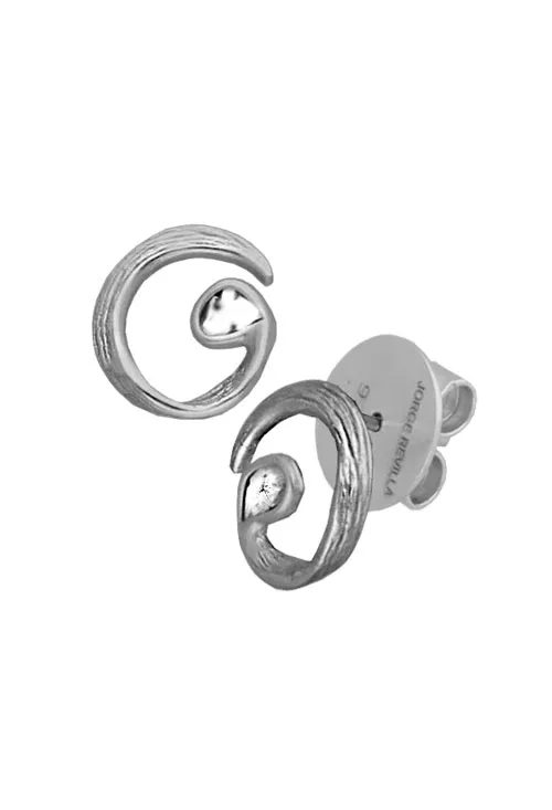 Pendientes plata diseño Jorge Revilla colección Diamantes