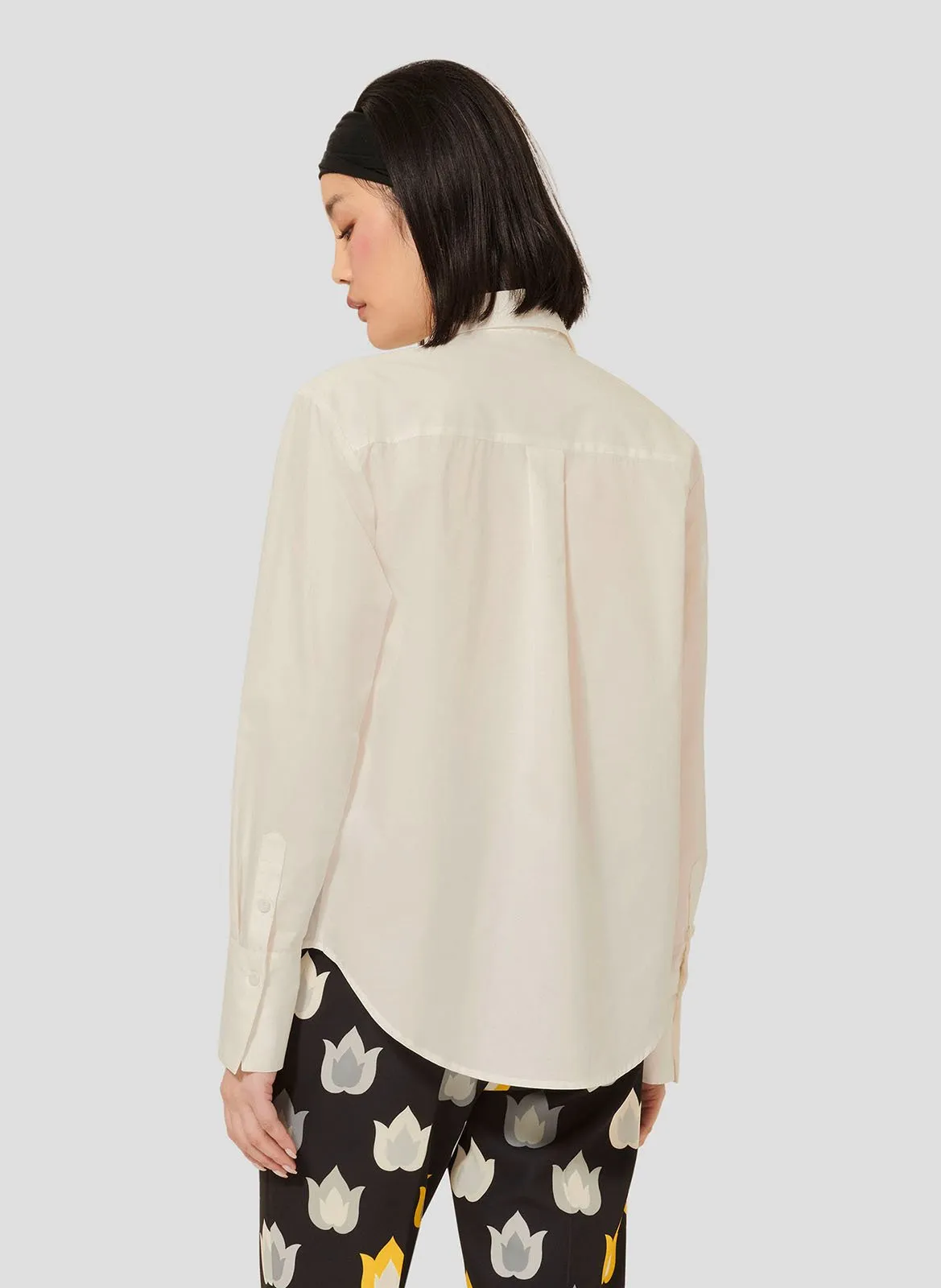 TARA JARMON CLARISSE  CAMISA DE ALGODóN RECTA EN BLANCO