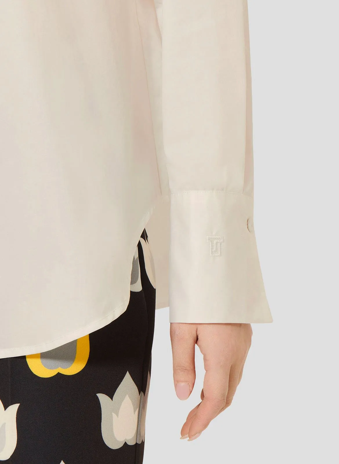 TARA JARMON CLARISSE  CAMISA DE ALGODóN RECTA EN BLANCO