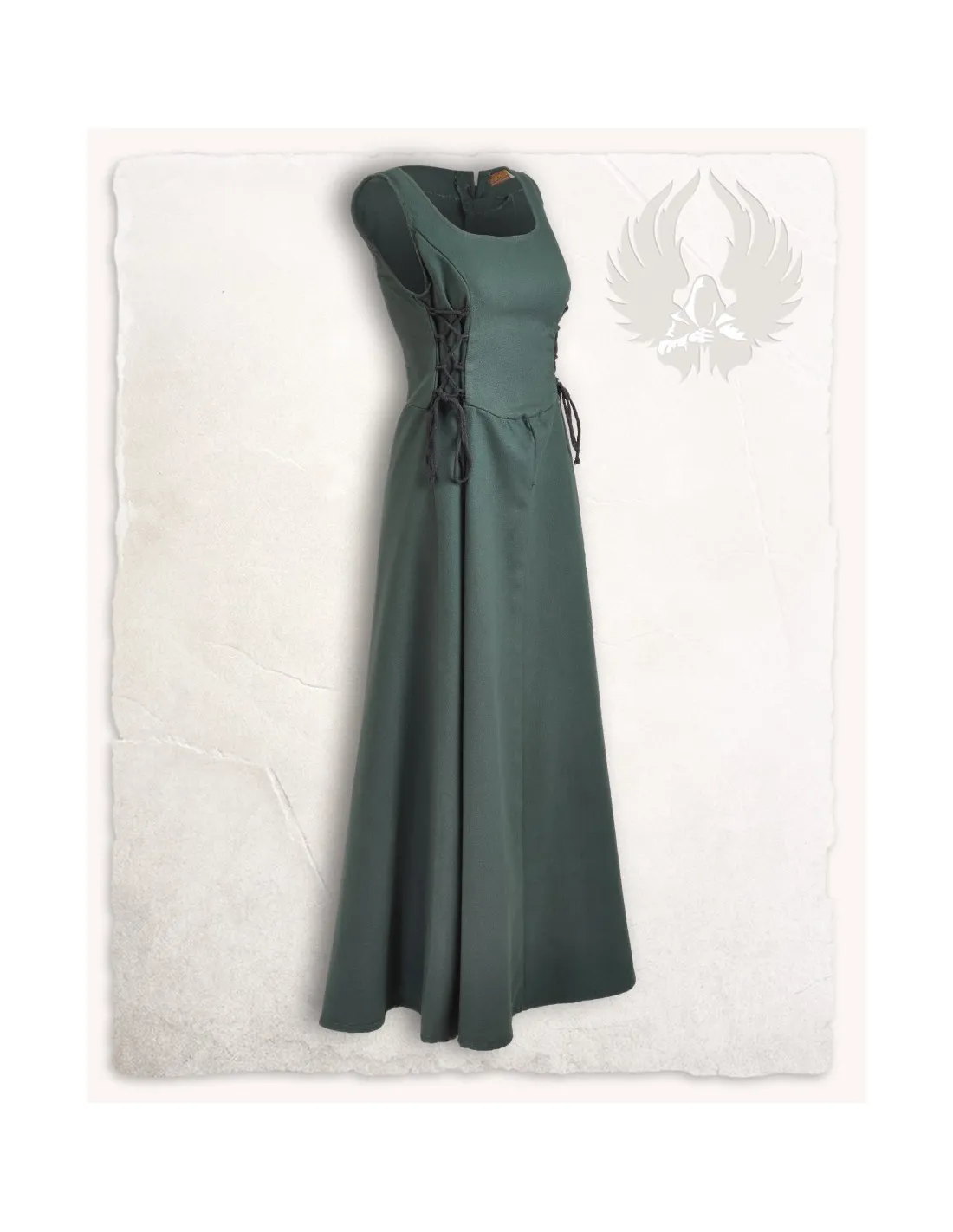 Vestido medieval modelo Uma, color verde